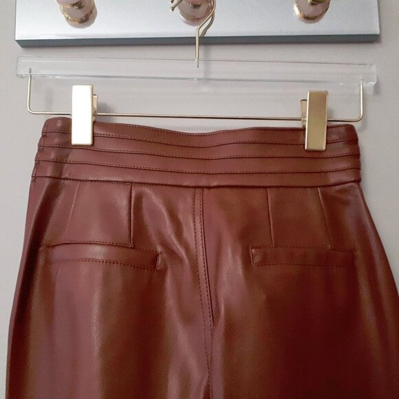 NWT 7 For all Mankind cognac brown faux leather pants, XS - Picture 9 of 9